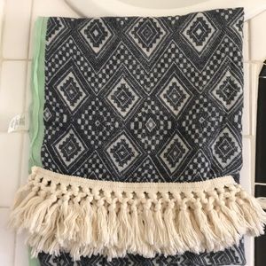 J Crew Printed Tassel Scarf
